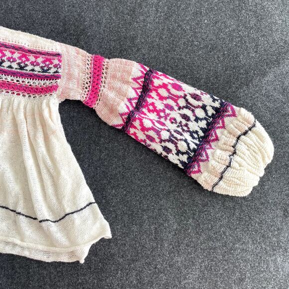 Free People Dreamland Linen blend Cardigan Size M Wide Boxy Boho - Picture 10 of 16